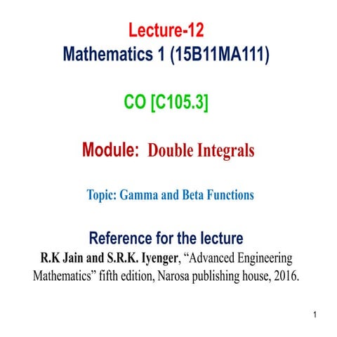 DOUBLE INTEGRAL.Introduction Numerical Problem Based on Lagrange’s Method of ...