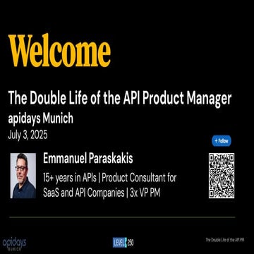 apidays Munich 2025 - The Double Life of the API Product Manager, Emmanuel Pa...