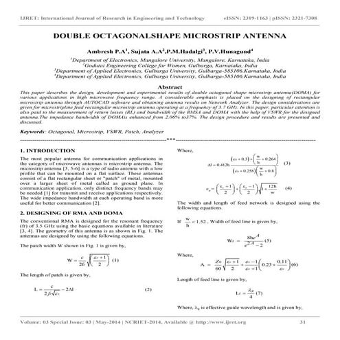 Double octagonalshape microstrip antenna