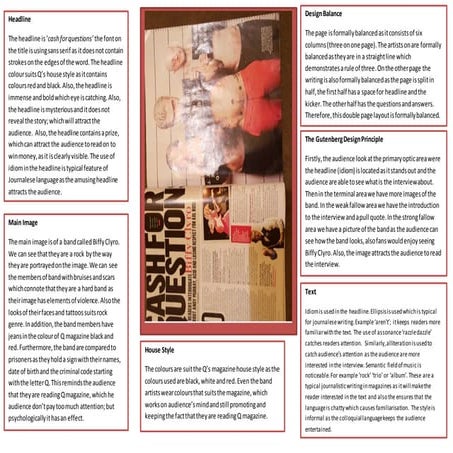 Double page spread analysis   