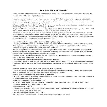 Double page article draft