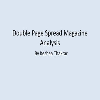 Double page spread analysis