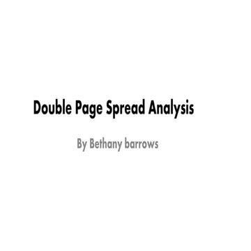 Double page spread analysis