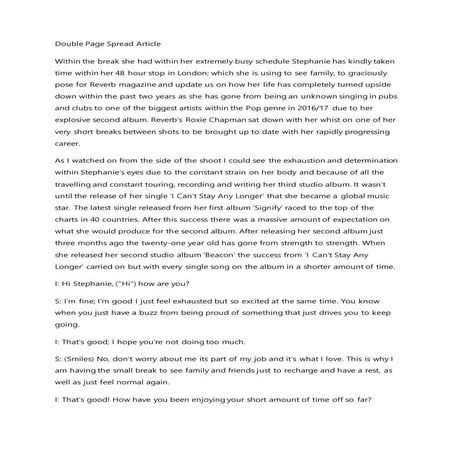 Taylor swift interview screipt | DOCX