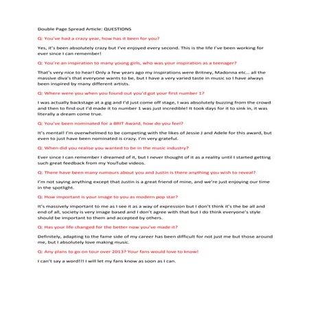 Double page spread article q&a