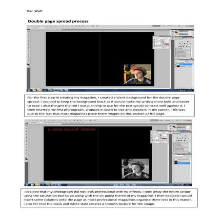 Double page spread process