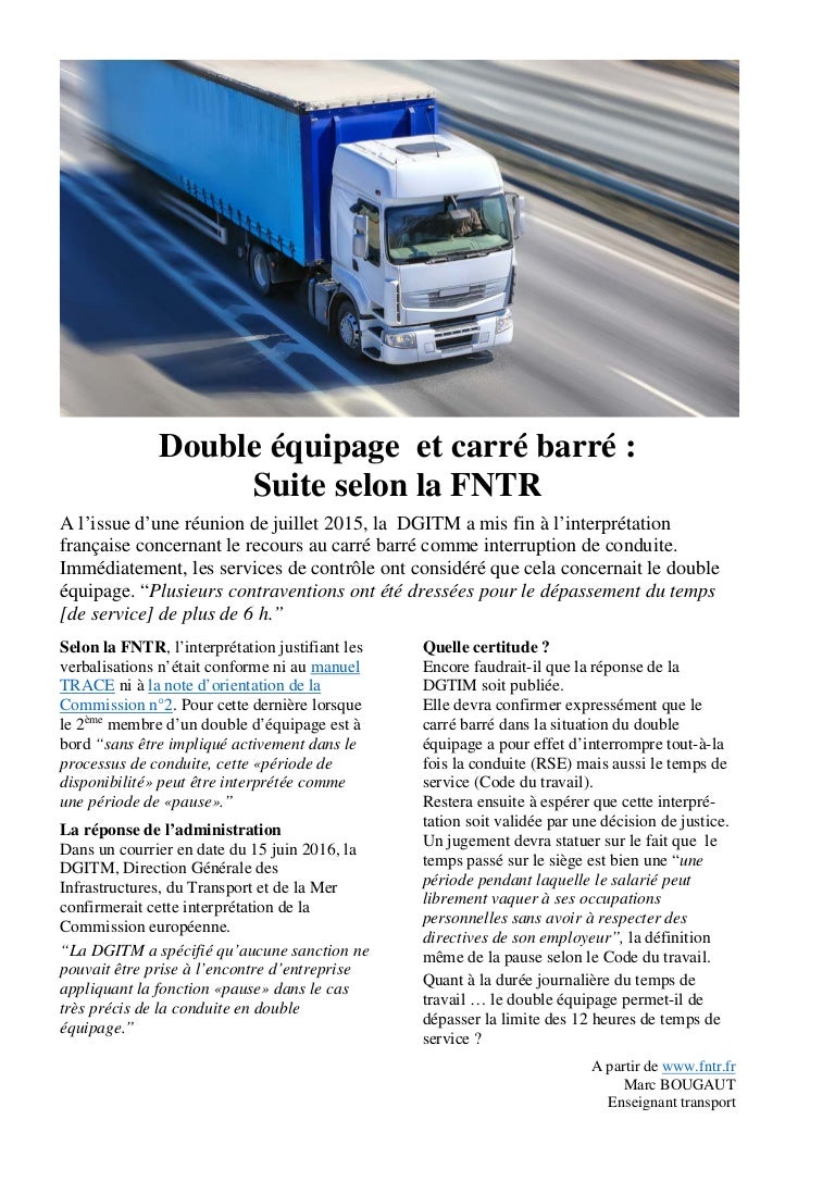 Double équipage et carré barré Double équipage et carré barré
