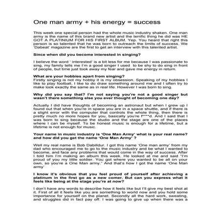 Double spread page (interview)