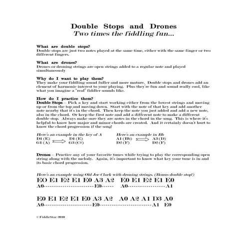 Double stops&amp;droneshandout