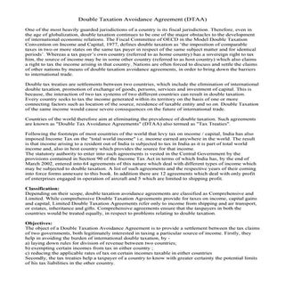 Double Taxation Avoidance Agreement...