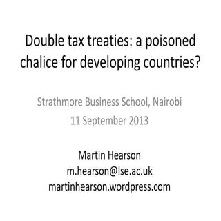 Double tax treaties: a poisoned cha...