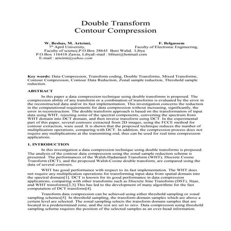 Double transform contoor extraction
