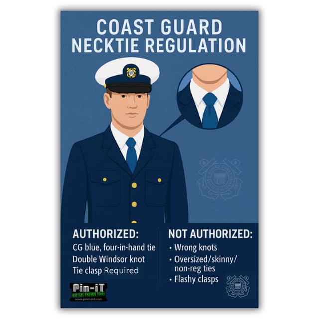 Double Windsor Knot USCG Necktie and tie barstacks- Dress Uniform-Pin-iT-pini...