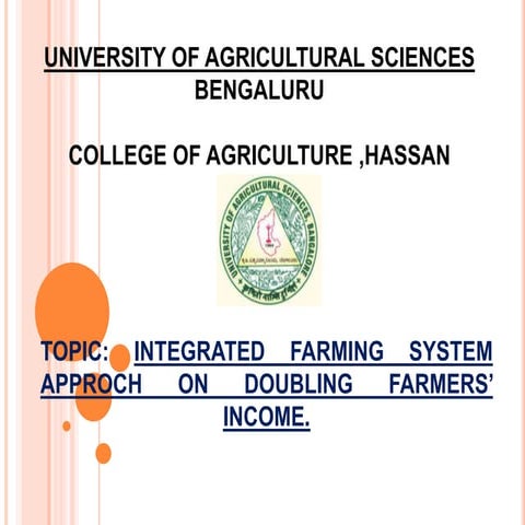 Doubling of farmers income