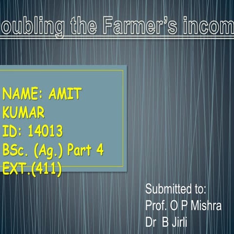 Doubling the farmer’s income - Amigo