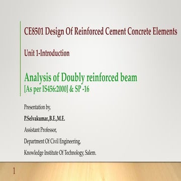 Doubly reinforced beam   analysis