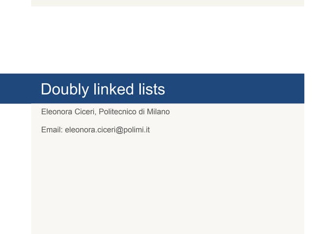 Doubly Linked Lists