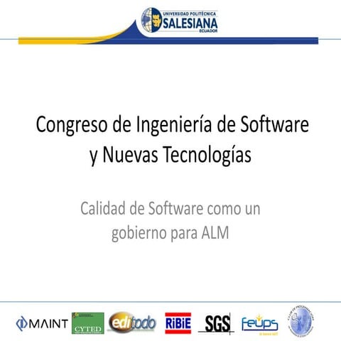 Calidad de Software como un gobierno para ALM