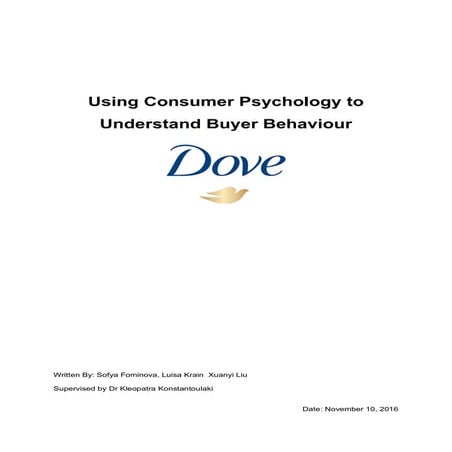 Dove: Using Consumer Psychology to Understand Buyer Behaviour