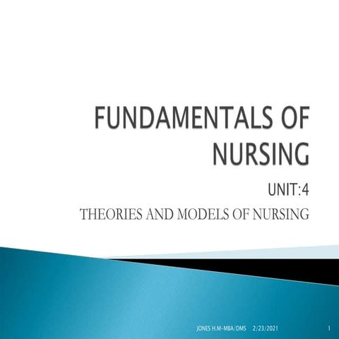 THEORIES AND MODELS OF NURSING