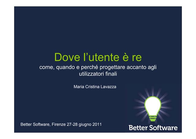 Dove l’utente è re