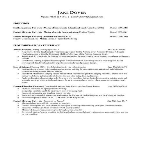 Dover, jake resume | PDF
