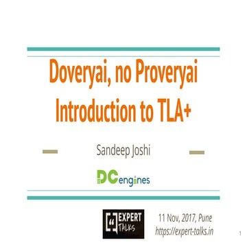 Doveryai, no proveryai - Introduction to tla+