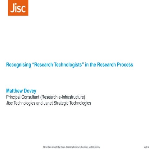 Recognizing Research Technologists in the Research Process