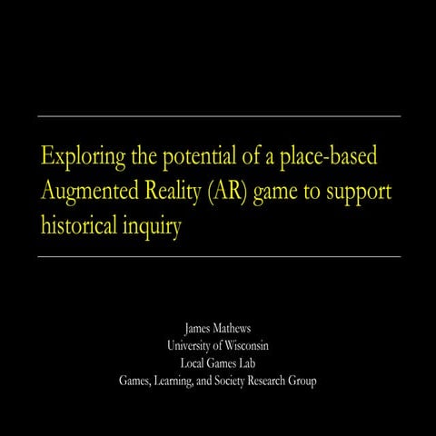 Historical Inquiry Game AERA 2009