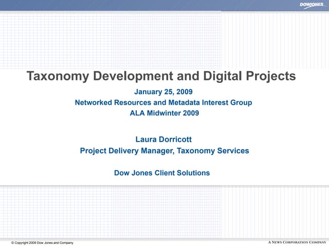 Taxonomy Development and Digital Projects