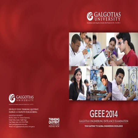 Galgotias University Admission Brochure 2013-14