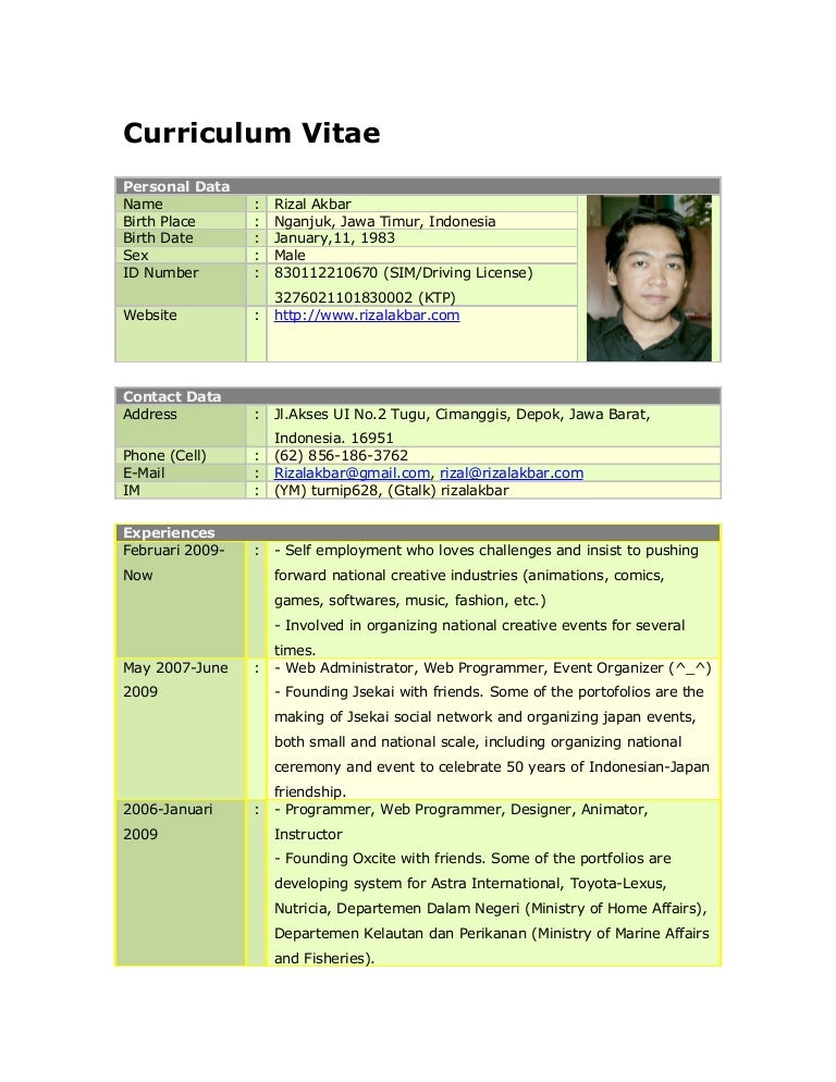 curriculum vitae document