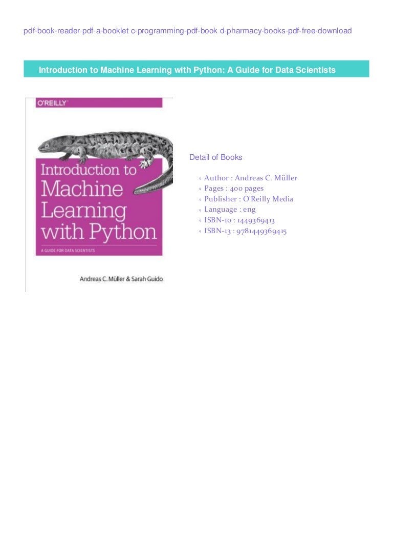 machine learning with python pdf oreilly