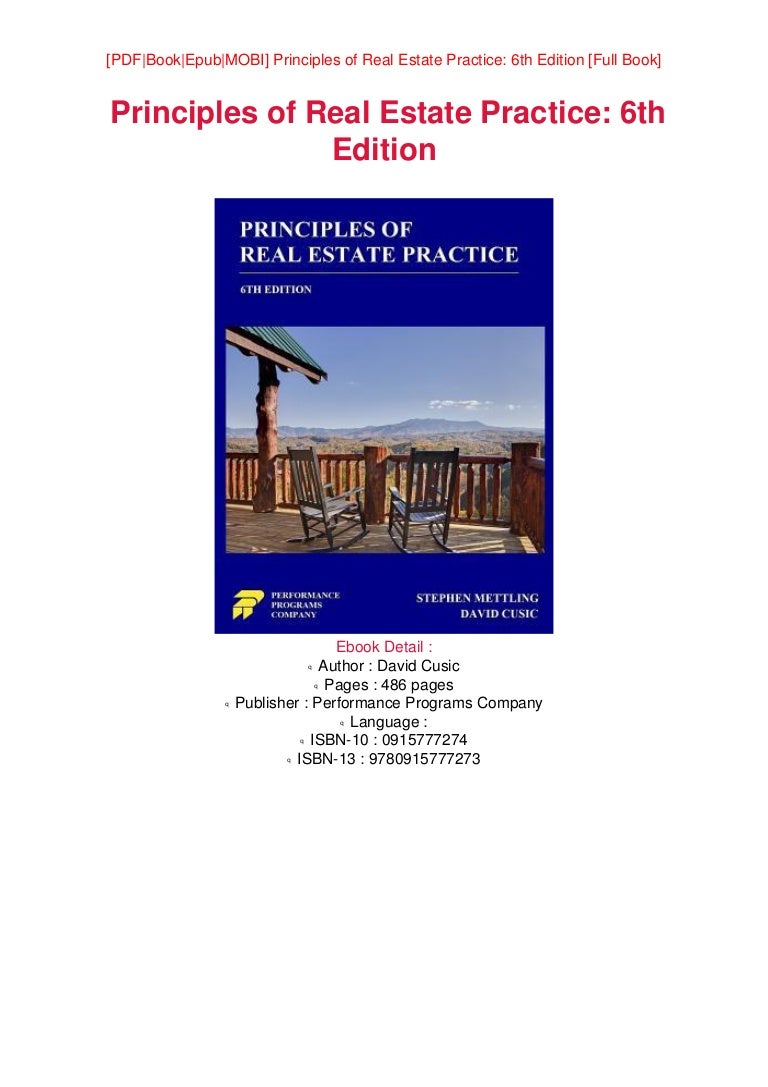 download_ebook Principles of Real Estate Practice 6th Edition by…