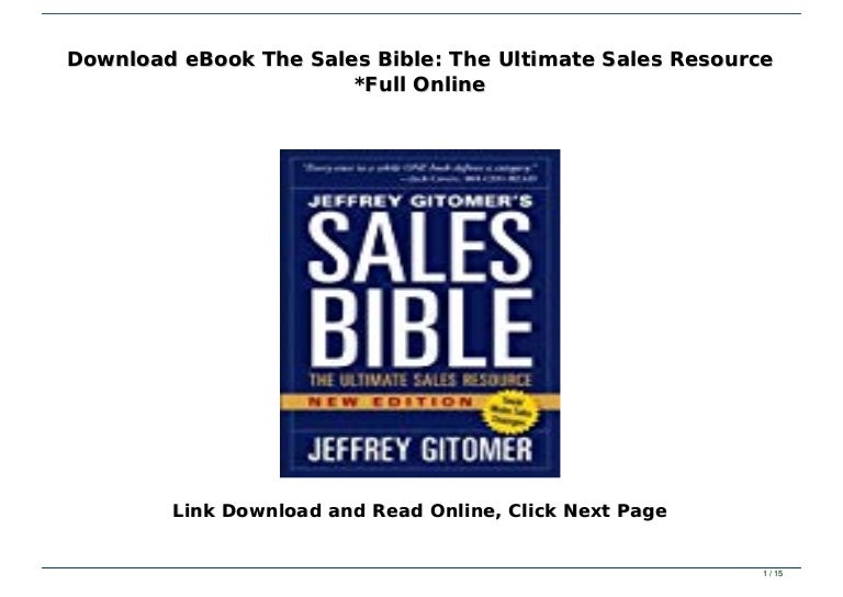 Download eBook The Sales Bible The Ultimate Sales Resource *Full Onl…