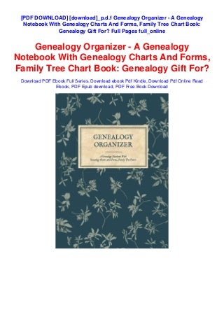 [download]_p.d.f Genealogy Organizer - A Genealogy Notebook With Genealogy 