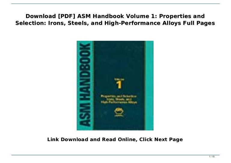 Download [PDF] ASM Handbook Volume 1 Properties and Selection Irons…