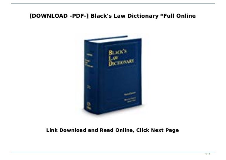 [DOWNLOAD PDF] Black's Law Dictionary *Full Online
