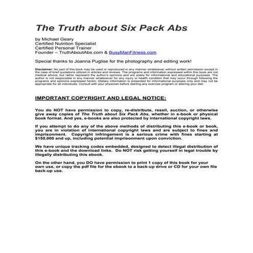 The Truth about Six Pack Abs | PDF