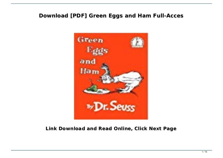 Download Pdf Green Eggs And Ham Full Acces