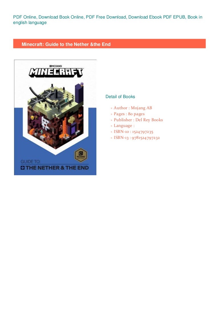 Download Pdf Minecraft Guide To The Nether The End Full Online Download Pdf Minecraft Guide To The Nether The End Full Online
