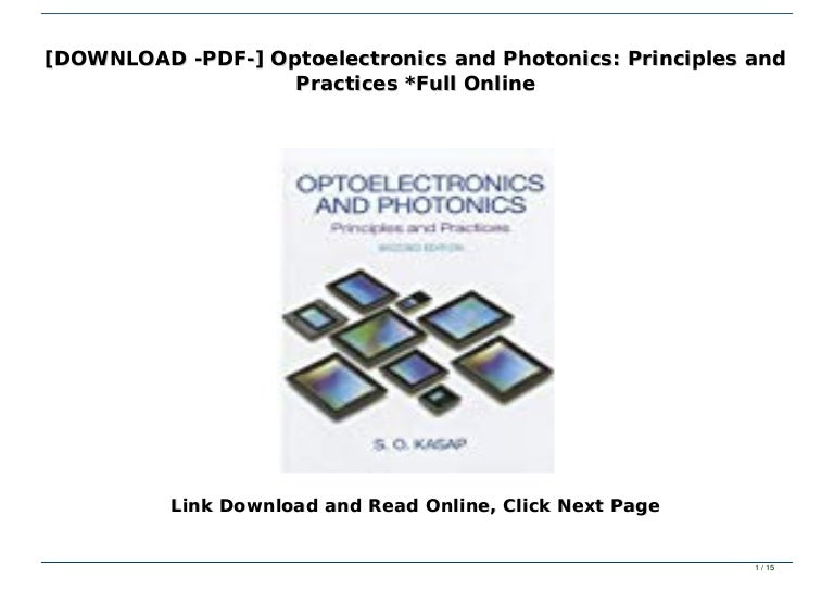 [DOWNLOAD PDF] Optoelectronics and Photonics Principles and Practi…