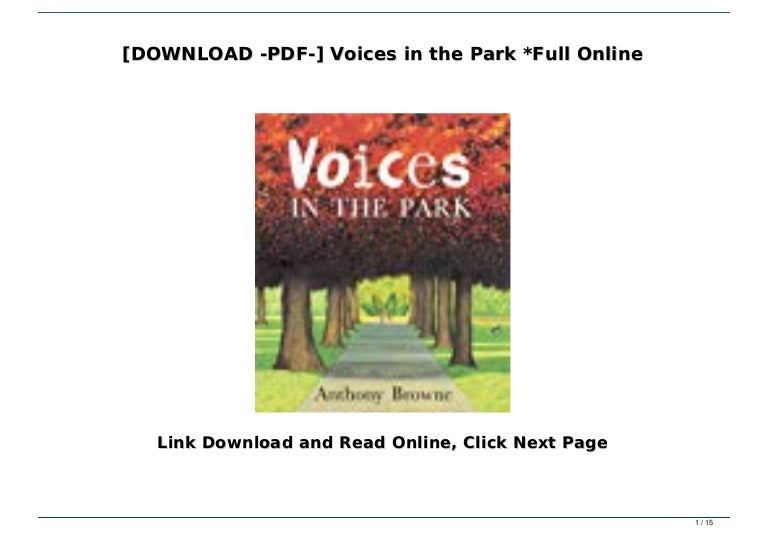 [DOWNLOAD -PDF-] Voices in the Park *Full Online