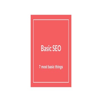 Fresno WordPress Meetup - 7 Basic SEO questions