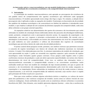 As Interações Micro e Macroeconômic...