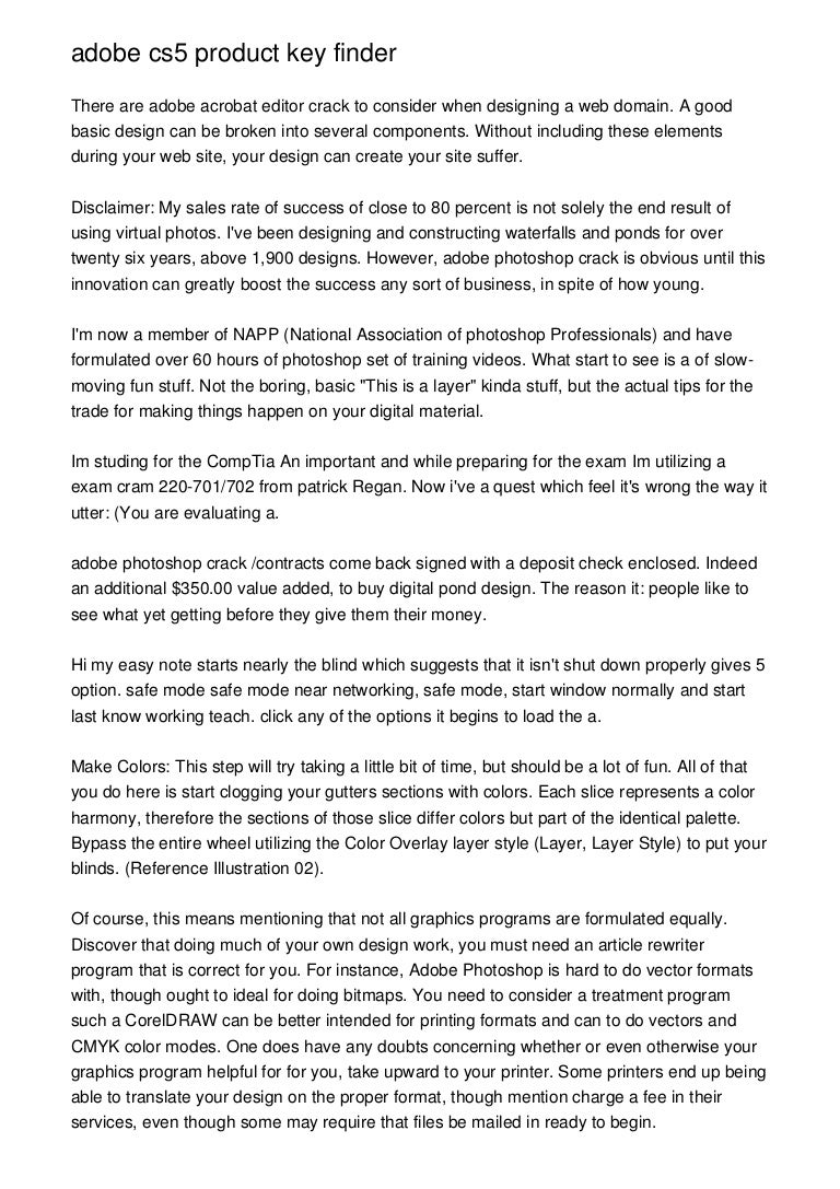 Adobe Cs5 Key Finder Adobe Cs5 Key Finder