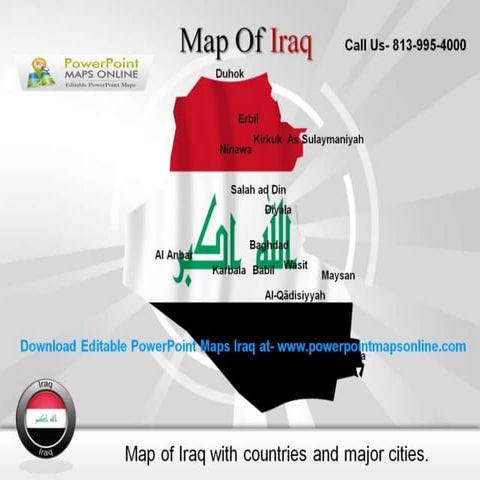 Editable PowerPoint Maps Iraq | PPTX