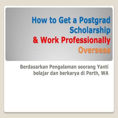 PRESENTASI PERJALANAN STUDY ABROAD DR. YANTI