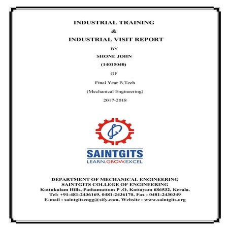 INTERNSHIP/ INDUSTRIAL TRAINING REPORT