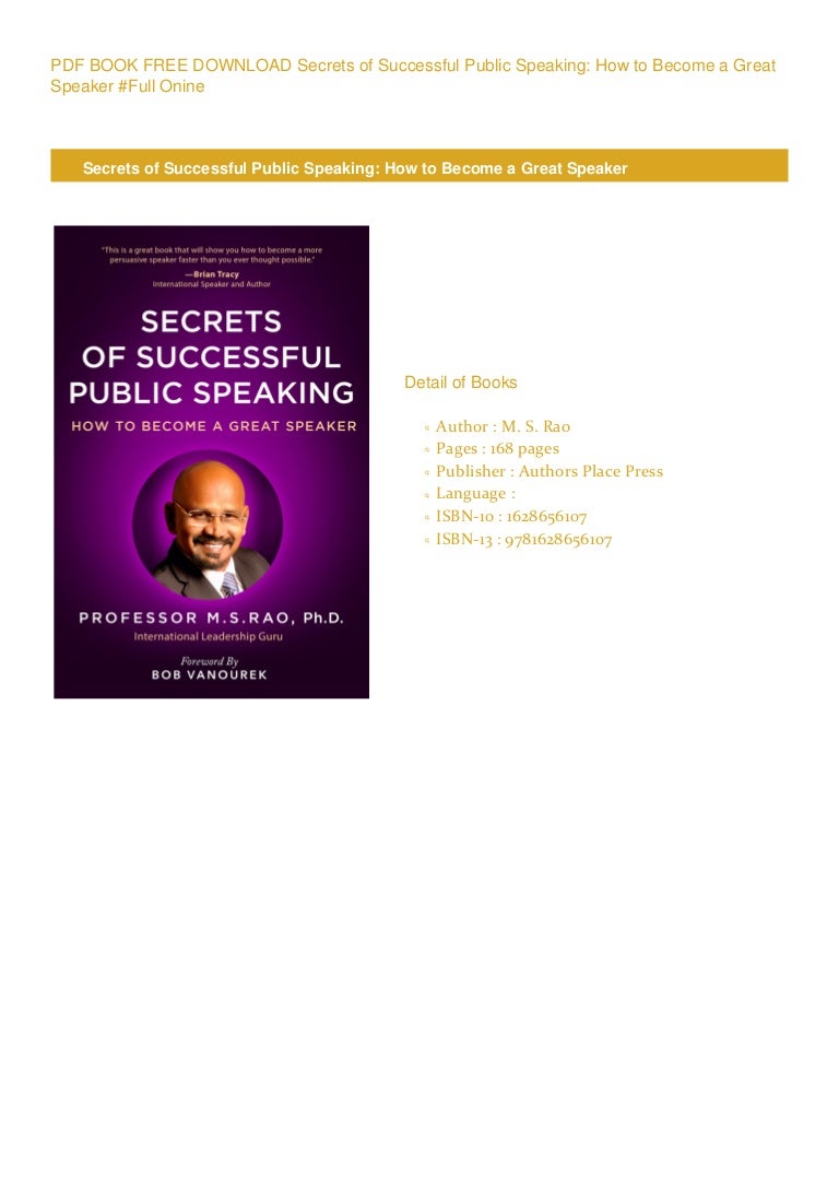 how to be a successful public speaker